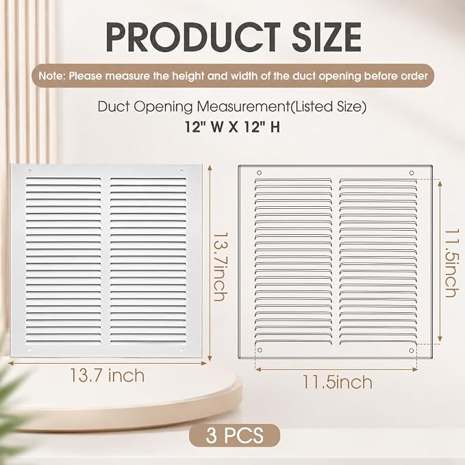 White 3 Pack Ceiling Vent Cover - Image 2