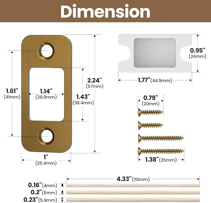 1 Pack Deadbolt Strike Plate Door Backplate, Door Strike Plate - Image 2
