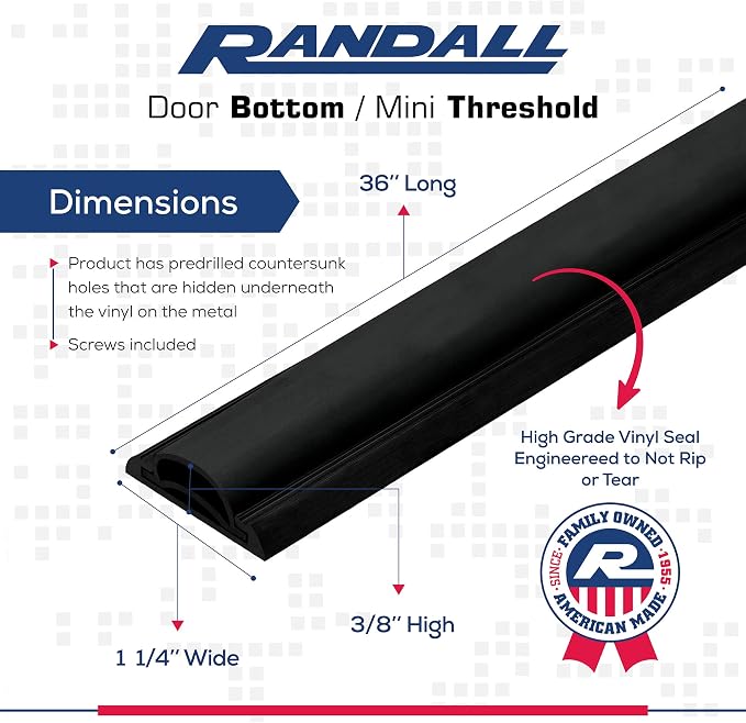 36" Mini Threshold or Door Bottom 1 1/4" Wide - Image 3