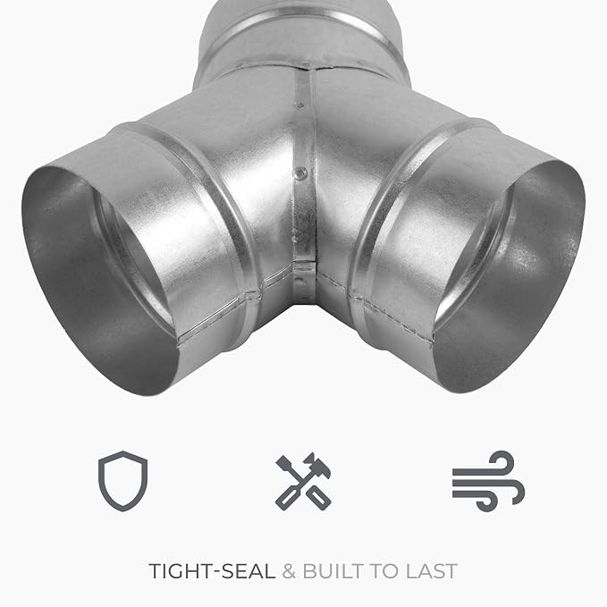 45° Degree Ø4 x 4 x 4 Inch Y Shape Duct Splitter - Image 4
