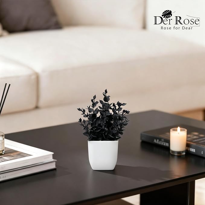 Der Rose 2 Pack Fake Plants for Black Bathroom Halloween Decor | Minimalist - Image 9