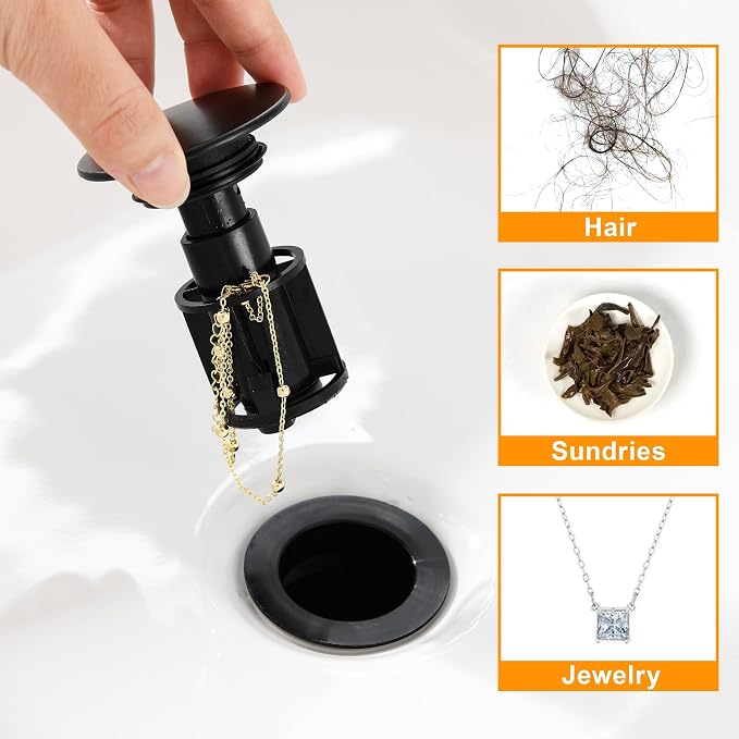 TIORIY Vessel Sink Drain Without Overflow, Plastic Bathroom Pop up Sink Drain - Image 4