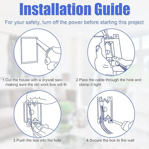 8 pack1-Gang Old Work Retrofit Electrical Box, 14 Cu. in. PVC Junction Box - Image 4