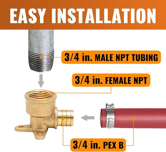 3/4 Inch PEX Drop Ear Elbow - Image 3
