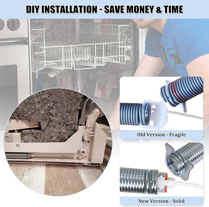 UPGRADED 00754866 Dishwasher Door Spring & Cable Kit - Image 5
