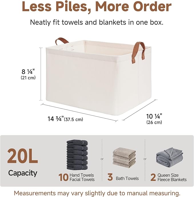StorageWorks Fabric Storage Bins, Linen Closet Organizers, Metal Frame - Image 6