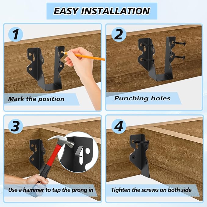 36 Pcs 2"x 4" Joist Hanger|Q235B Steel Face Mount Joist Hangers | Black Powder - Image 4