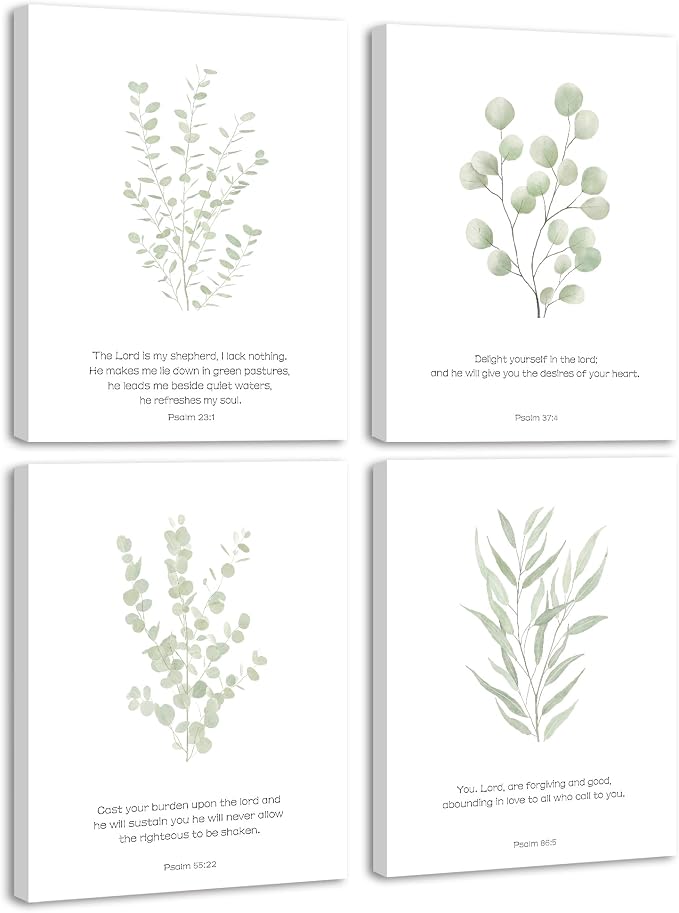 Drsoum Bible Verses Inspirational Scripture Framed Wall Art Botanical Plant by Drsoum