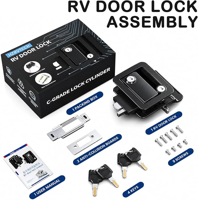 RV Door Lock Replacement, RV Door Latch Fits 2.75" x 3.75" Cutout | RV Door - Image 6