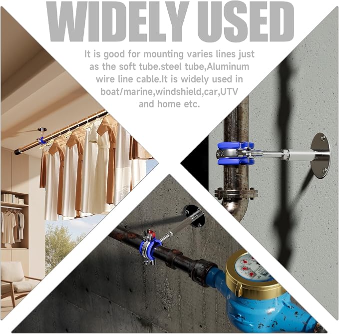 2 Pack Wall Mount Ceiling Mount Pipe Supports Suitable - Image 5