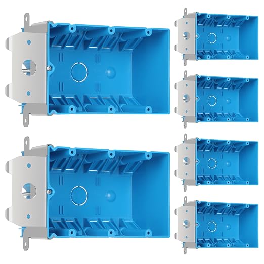 3 Gang Adjustable PVC Electrical Box, 49 cu. in., 6 Pack | Adjustable by Unknown