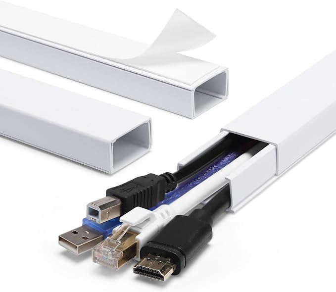 ZhiYo 45" Cord Covers for Wires on Wall, 1.2" W x 0.7" H | Fits 3-4 Cords by ZhiYo