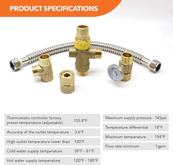 Water Heater Thermostatic Mixing Valve - Image 3
