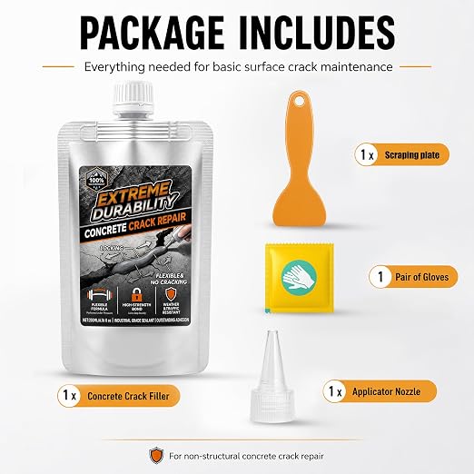 Concrete Crack Filler, 200ML Self Leveling Gray Repair Kit - Image 2