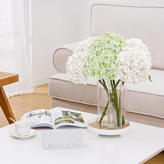 21" Real Touch Green Hydrangea Artificial Flowers - Image 9