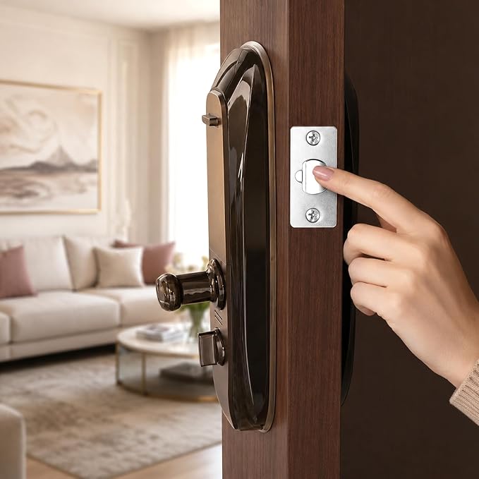 Adjustable Deadlatch Door Knob Latch 2-3/8" or 2-3/4" Universal Door Lock - Image 6
