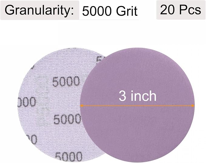 uxcell 20Pcs 3-Inch Purple Sanding Discs 5000 Grits Hook and Loop Professional - Image 2