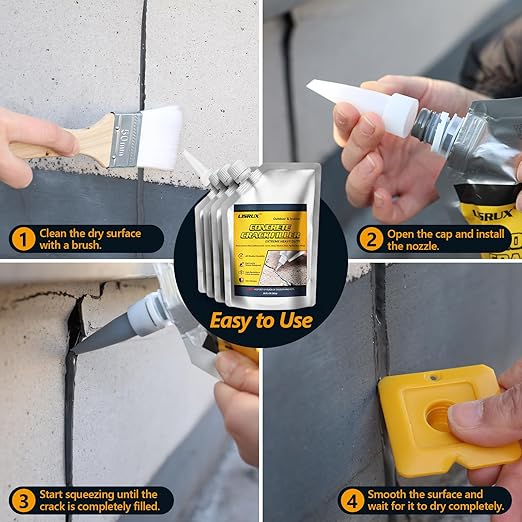 Concrete Crack Filler, 5 LB High Elasticity Cement Crack Filler, Self-Leveling - Image 6