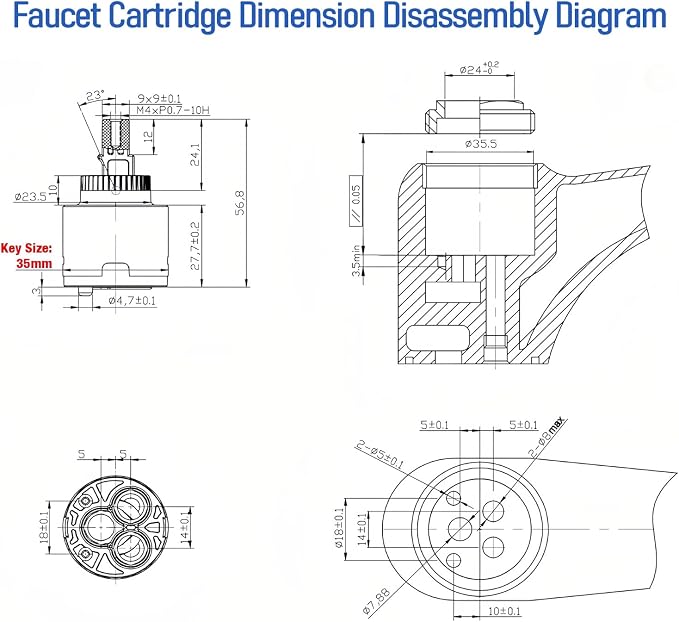 N35DW 35mm Ceramic Faucet Cartridge, - Image 6