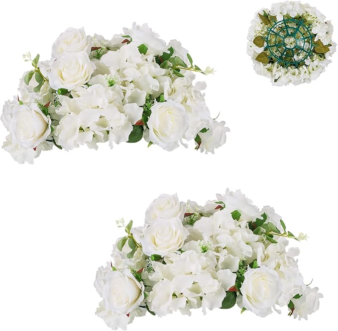 BLOSMON Faux Flower Balls Table Centerpieces, 14.2" Diameter | Fake Rose by Blosmon