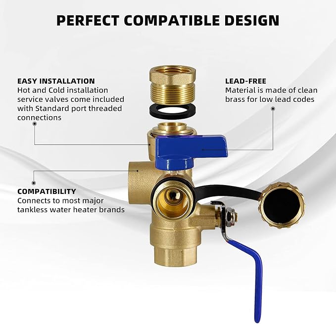 VAV 3/4" Tankless WaterHeater Valve Kit, Pressure Relie Valve, CSA Listed - Image 5