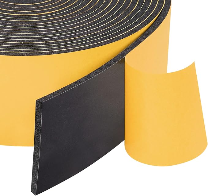 Yotache Neoprene Weather Stripping 2" W X 1/8" T, 16 Ft Length | New Adhesive by yotache