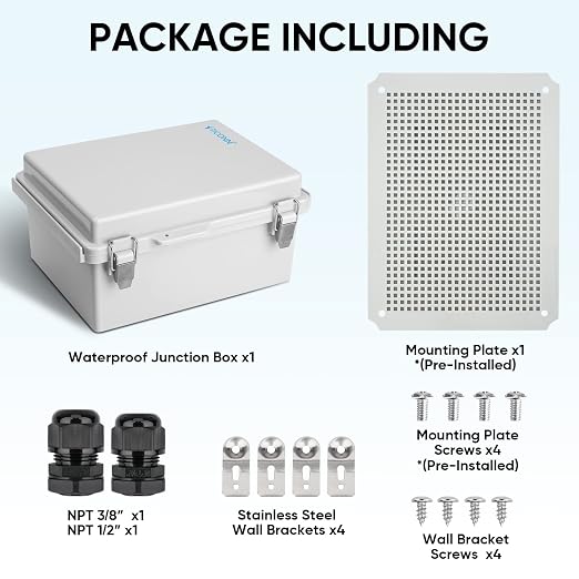 TICONN Outdoor Electrical Box Waterproof, ABS IP67 Junction Box Enclosure | - Image 6