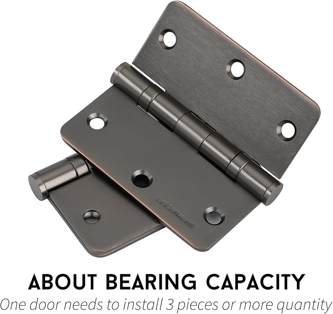 goldenwarm 3 Pack 304 Stainless Steel Door Hinges, Oil Rubbded Bronze Non - Image 5