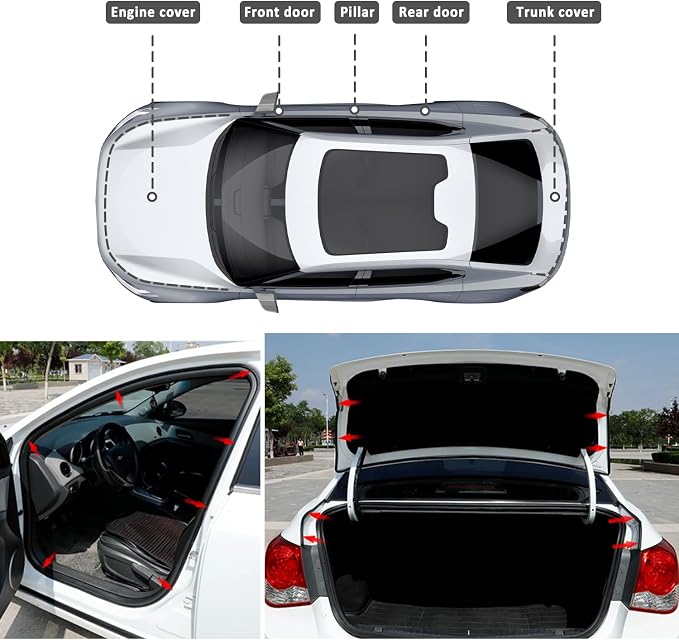 16.4Ft Car Door Seal, Thickened Rubber Automotive Weather Stripping - Image 5