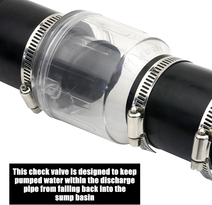 2 Inch Sump Pump Check Valve for Condensate and Sewage Pipes, Silent Check - Image 5