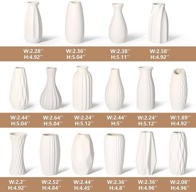 BEAHOT Ceramic Bud Vases Set of 16 - Image 2