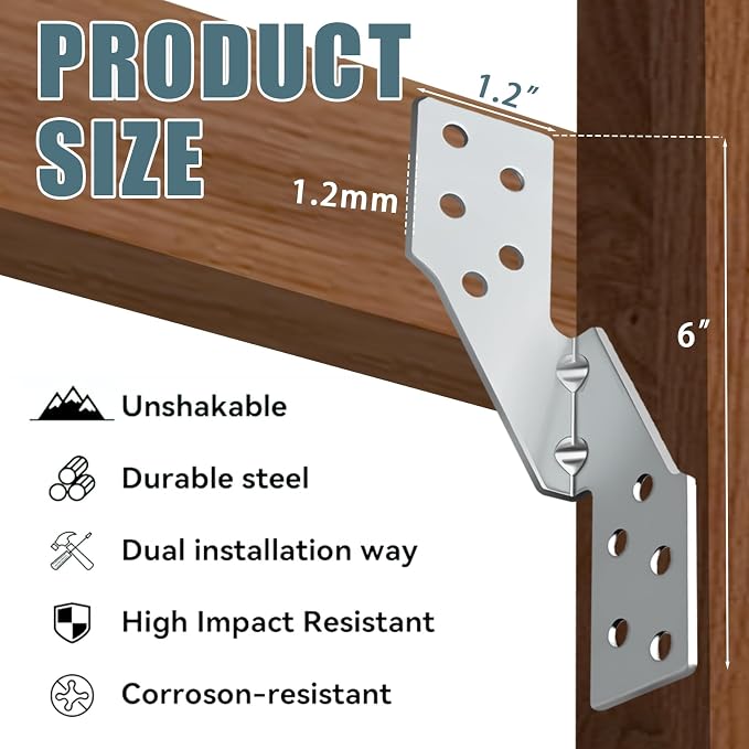 120 Pcs Left Size Galvanized Steel Hurricane Straps Tie Brackets| | Wind & - Image 2