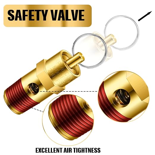 4 Pcs 1/4 Inch Male Npt 200 Psi Air Compressor Pressure Relief | Safety Valve - Image 4
