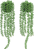 2pcs Fake Hanging Plants Fake Potted String of Pearls Succulent Plants Small by FloweroyalCrafts
