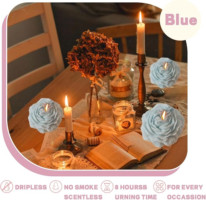 Peony Flower Shape Candle, Soy Wax Scented Decor - Image 2