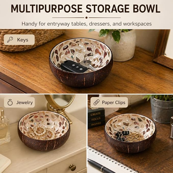 Natural Coconut Bowl Key Decorative - Image 5