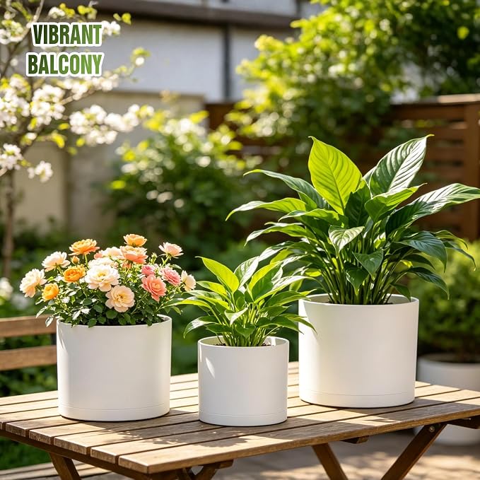 10/9/8 Inch Plant Pots 3 Pack, - Image 7