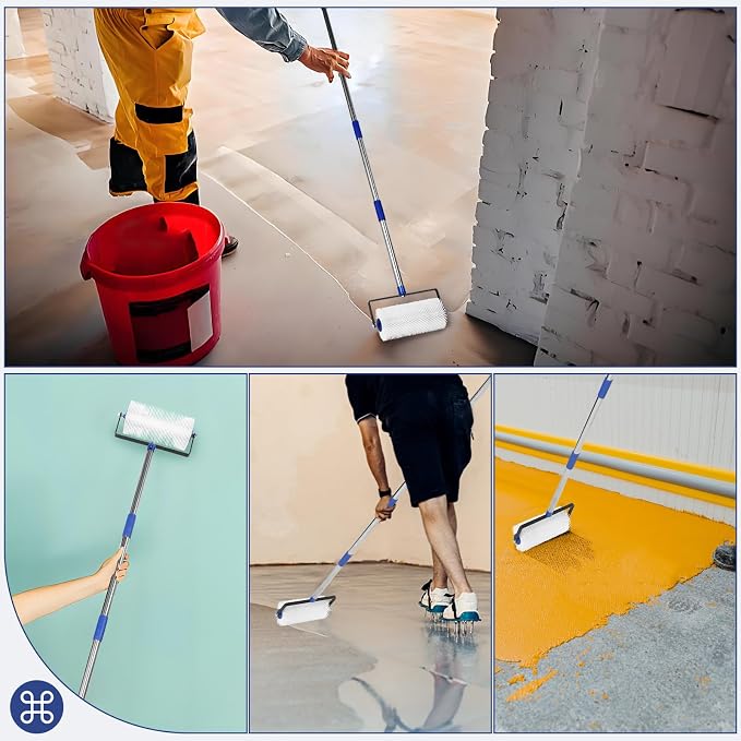 Spiked Roller for Self Leveling, Equipped 34-77”Adjustable Extension Handle | - Image 5