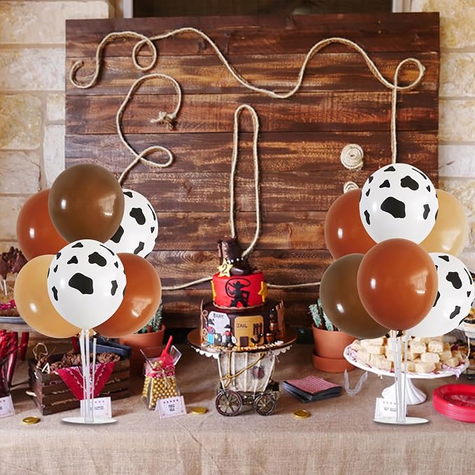 TONIFUL 4 Set Brown Nude Cow Balloon Stand Balloon Centerpiece - Image 5