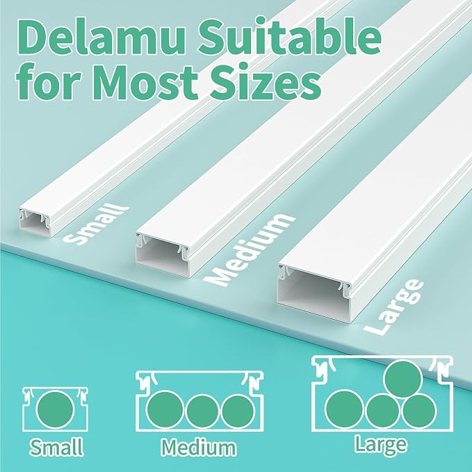 Delamu Cord Hider, 100in Self-Adhesive Cord Cover Kit - Image 7
