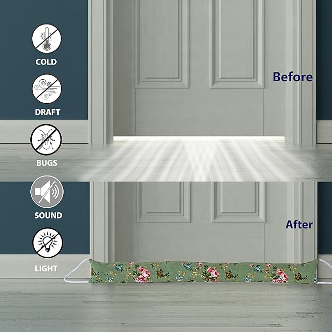 2 Pack 60 Inch 4 Inch Wide Under Door Blocker Door Draft Stopper - Image 3