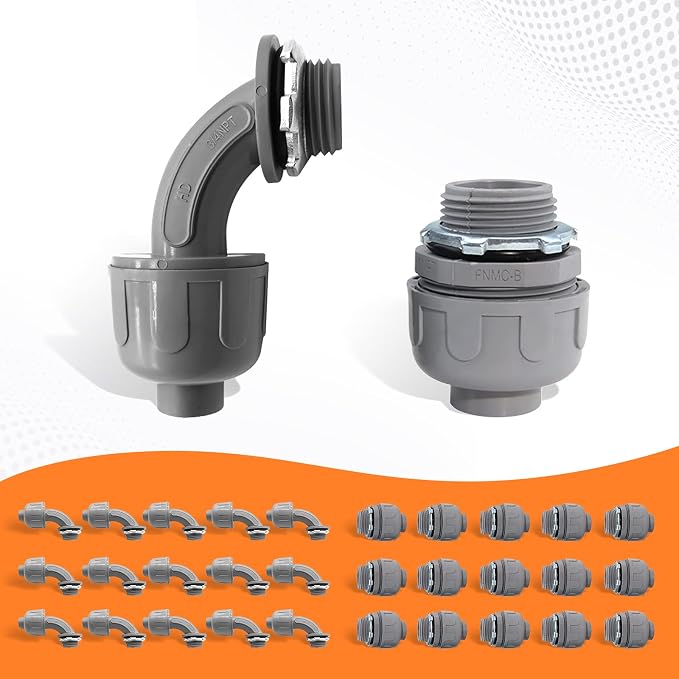 30Pcs, 3/4" Liquid Tight Connector Non-Metallic Electrical Conduit Fittings - Image 9