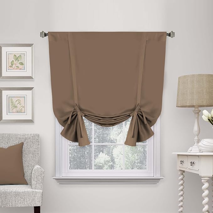 H.VERSAILTEX Blackout Tie Up Curtain Thermal Insulated Window Shade Light by HVERSAILTEX