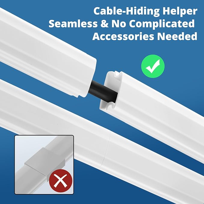 136in Cord Hider for Wall Mount TV, Paintable Power Wall Cord Cover, Wire - Image 4