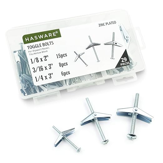 HASWARE Toggle Bolt 29 Pcs Zinc Plated Steel 1/8", 1/4" and Wing Nut Assortment by HASWARE