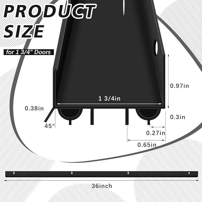 Lineshading 4 Sets Door Sweep Plastic PVC 1 3/4" x 36" Slide on Bottom Exterior - Image 2