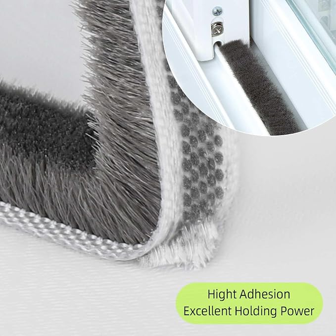 Felt Pile Weather Stripping for Doors, Self Adhesive Draft Blocker, Dust - Image 4