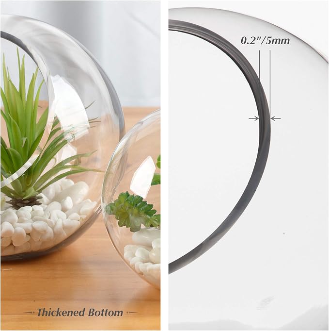 WGV Slant Cut Bowl Glass Vase Bulk, Width 9", Height 9", Candy Dish, Fruit Jar - Image 3
