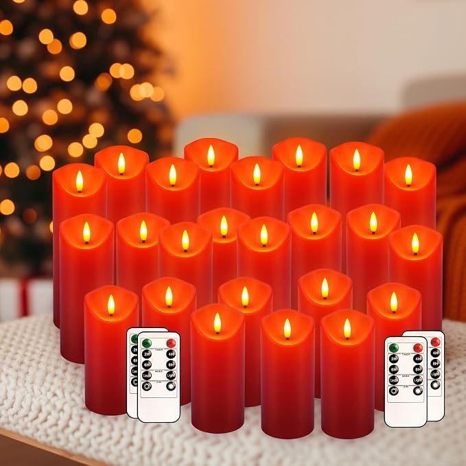 24-Pack Red Flameless LED Candles - Image 8