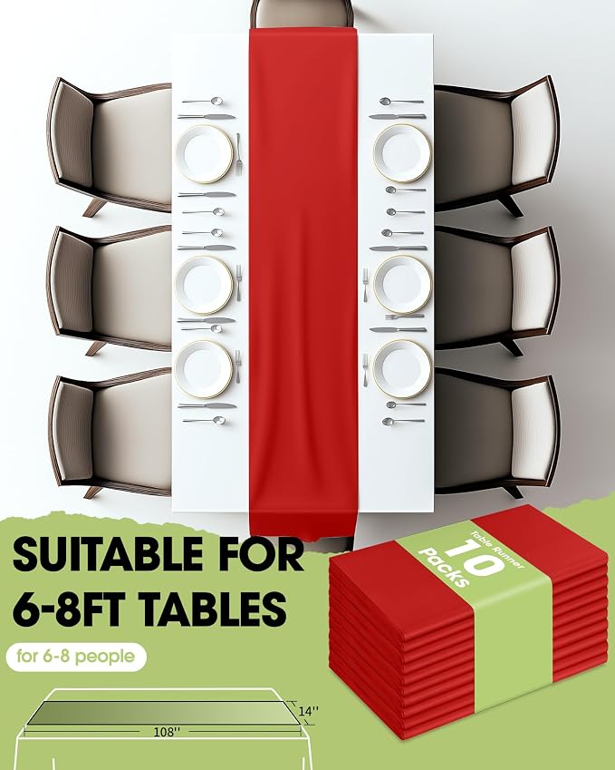 Pureegg Red Plastic Table Runners - Image 5